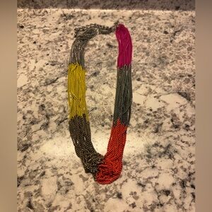 Multi strand layered multicolored chain necklace 21” length with lobster clasp